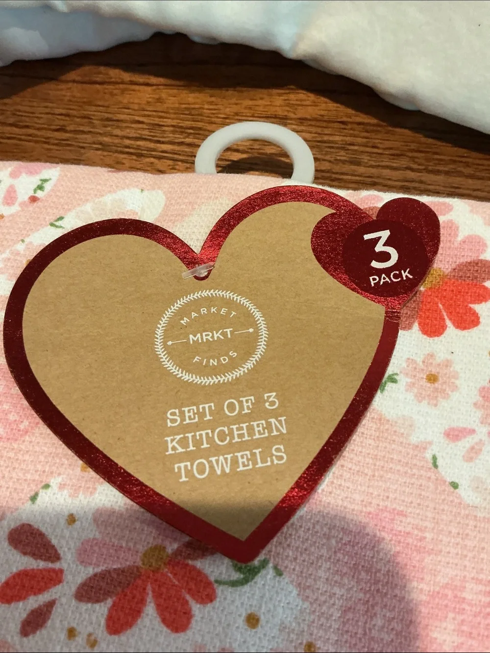 Valentines Day Pink Heart Kitchen Towels  Set of 3
